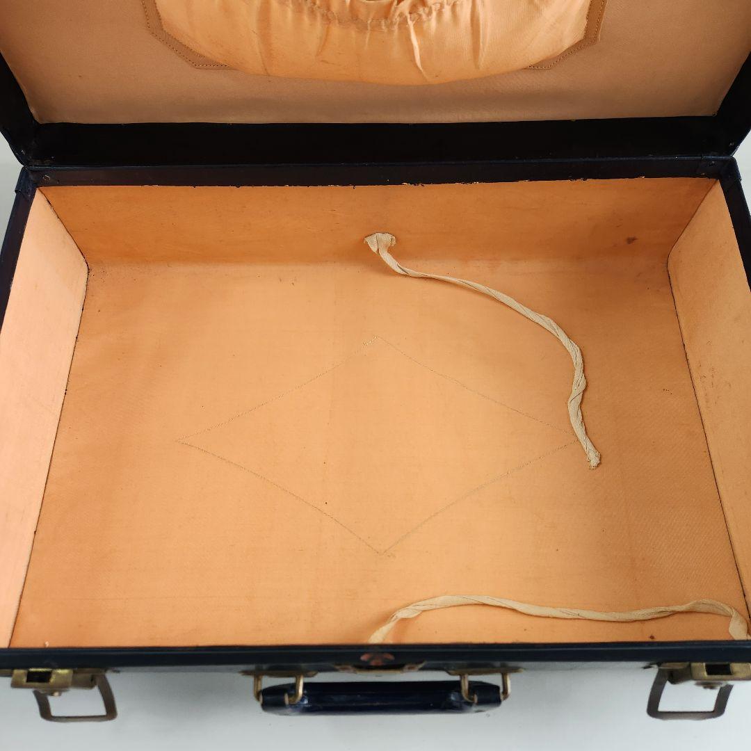 ヴィンテージ　トランク　ネイビー　鍵付き