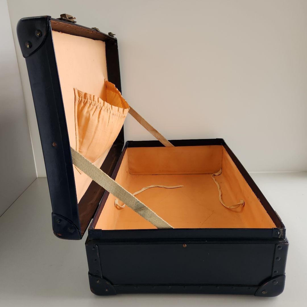 ヴィンテージ　トランク　ネイビー　鍵付き