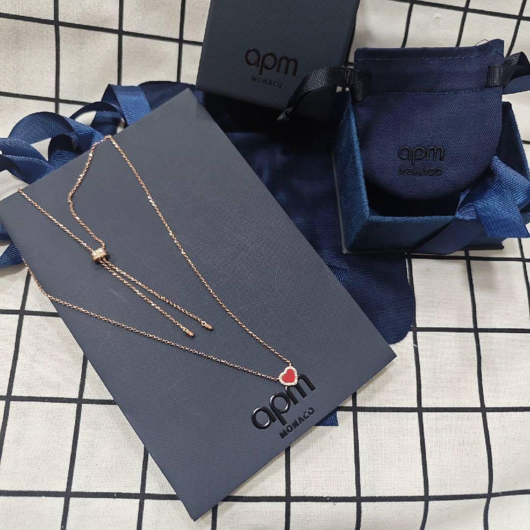 apm Monaco ローズゴールド ハート型ネックレス