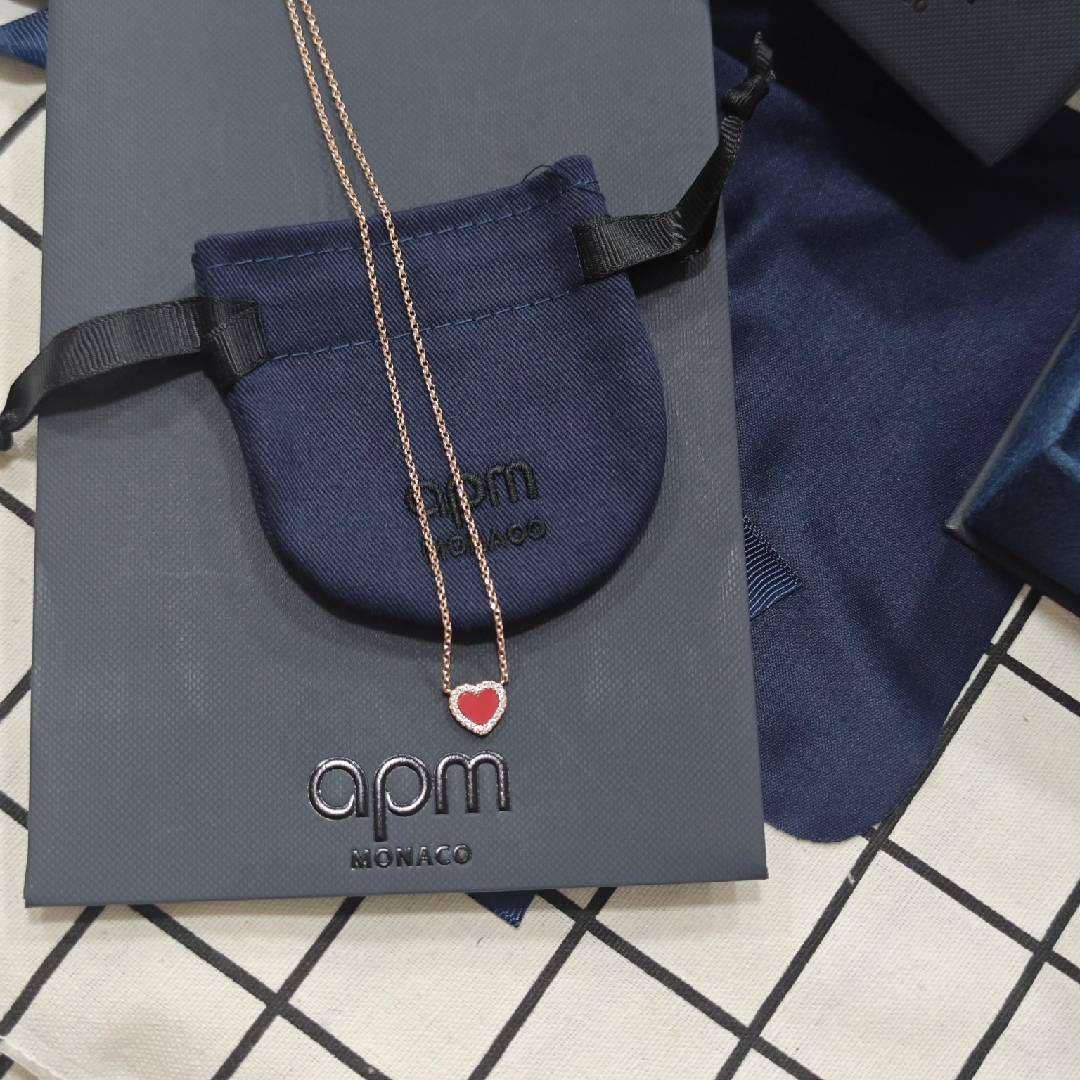 apm Monaco ローズゴールド ハート型ネックレス