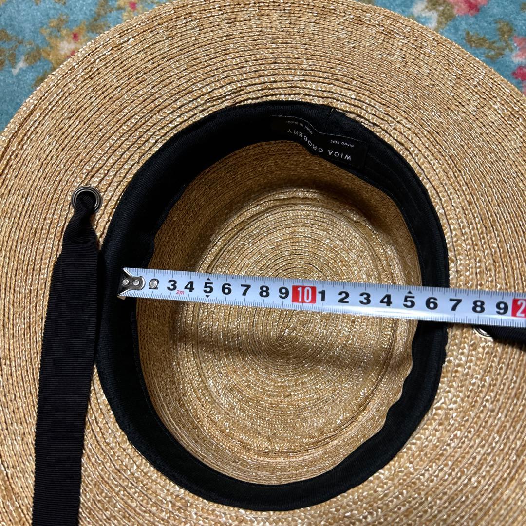 WICA GROCERY 麦わら帽子 ベージュ ストローハット