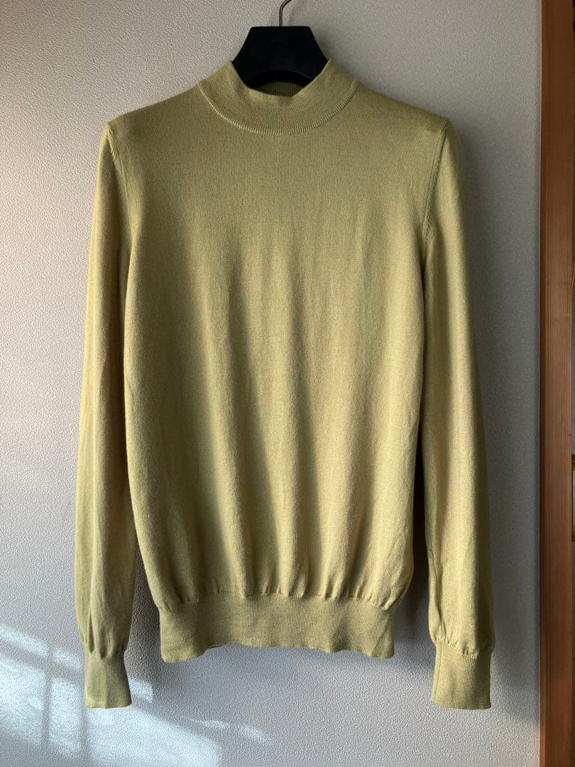 GRAN SASSO 12Gウールソリッドモックネックニット マスタード 48