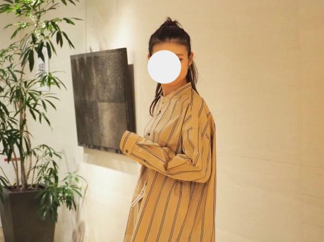 美品 TICCA 3万円 ストライプ柄シャツワンピース ロングワンピース 330