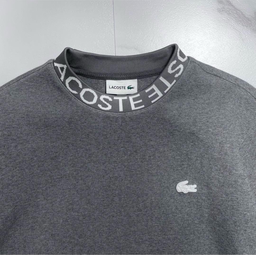 LACOSTE ラコステ コットンブレンド ネックロゴ　スウェット プルオーバー