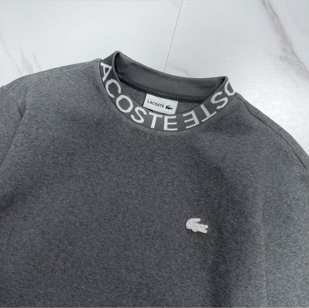 LACOSTE ラコステ コットンブレンド ネックロゴ　スウェット プルオーバー