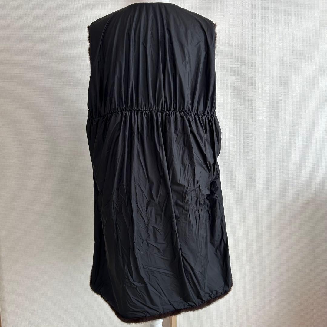 【美品】mizuiro ind ファーボアベスト リバーシブル