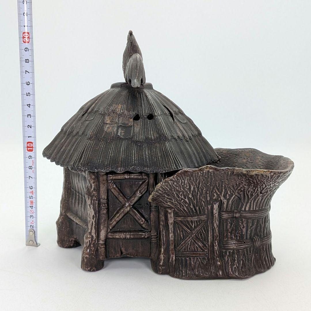 明治大正期 備前焼 葛屋香炉 合箱 香爐 酉摘み 在銘 香道具 抹茶道具 茶器