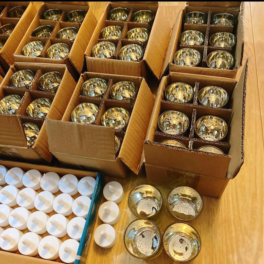 カメヤマキャンドル　キャンドルホルダー 52個&LED ライト51個