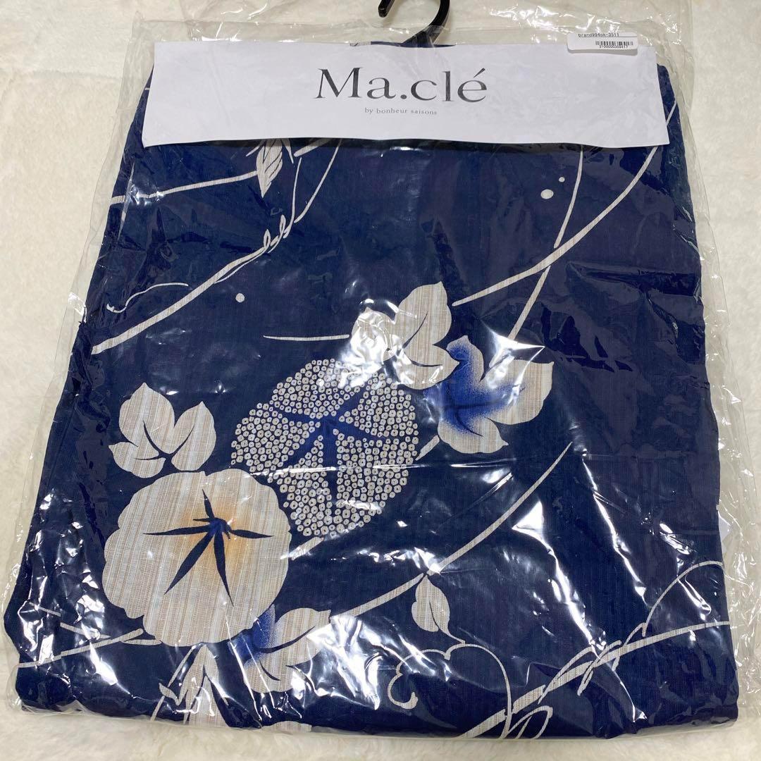 【新品】ボヌールセゾン SOUBIEN 浴衣３点セット 浴衣 帯 下駄 朝顔