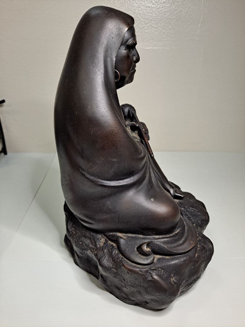 ヤマだるま銅象 作家物 銅製 達磨大師 骨董 置物 人形 工芸品 縁起物
