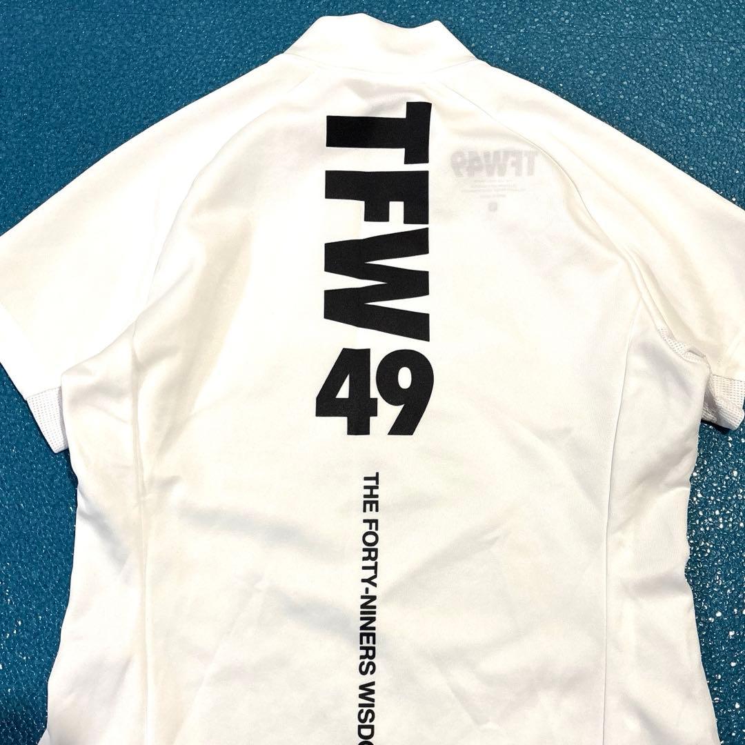 【23年/極美品/レディースM】TFW49　モックネック　ストレッチ　ホワイト