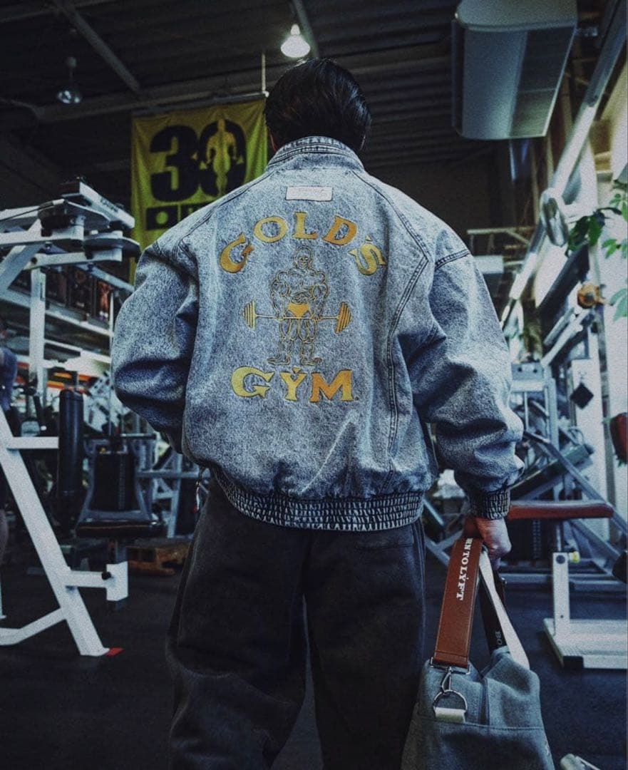 新品ゴールドジム ヴィンテージ加工 デニムジャケット Mサイズ