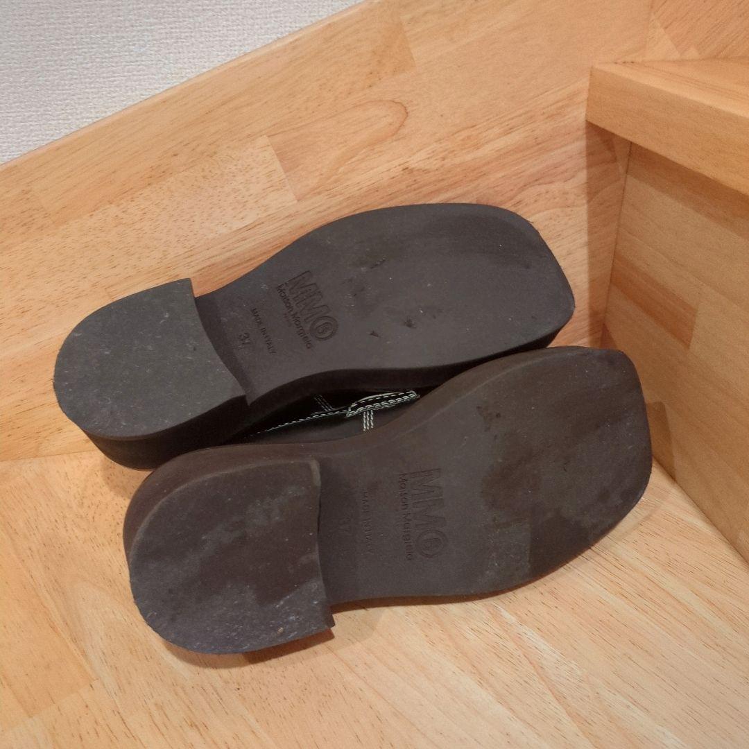 MM6 マルジェラ スクエアトゥ ローファー ブラック 37サイズ