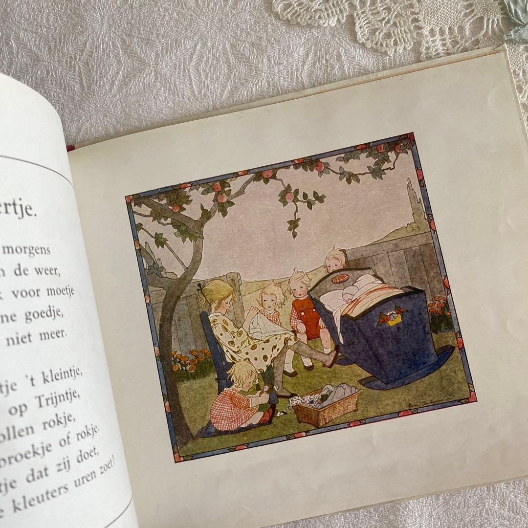 【超希少】　Rie Cramer リトグラフ印刷　絵本　ボタニカル柄　インテリア