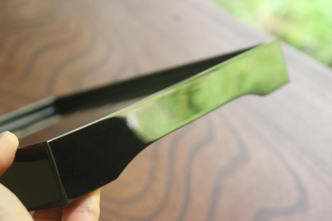 デッドストック！上質内朱黒漆に優美な梅蒔絵の映える台付二段重（検輪島塗重箱お重