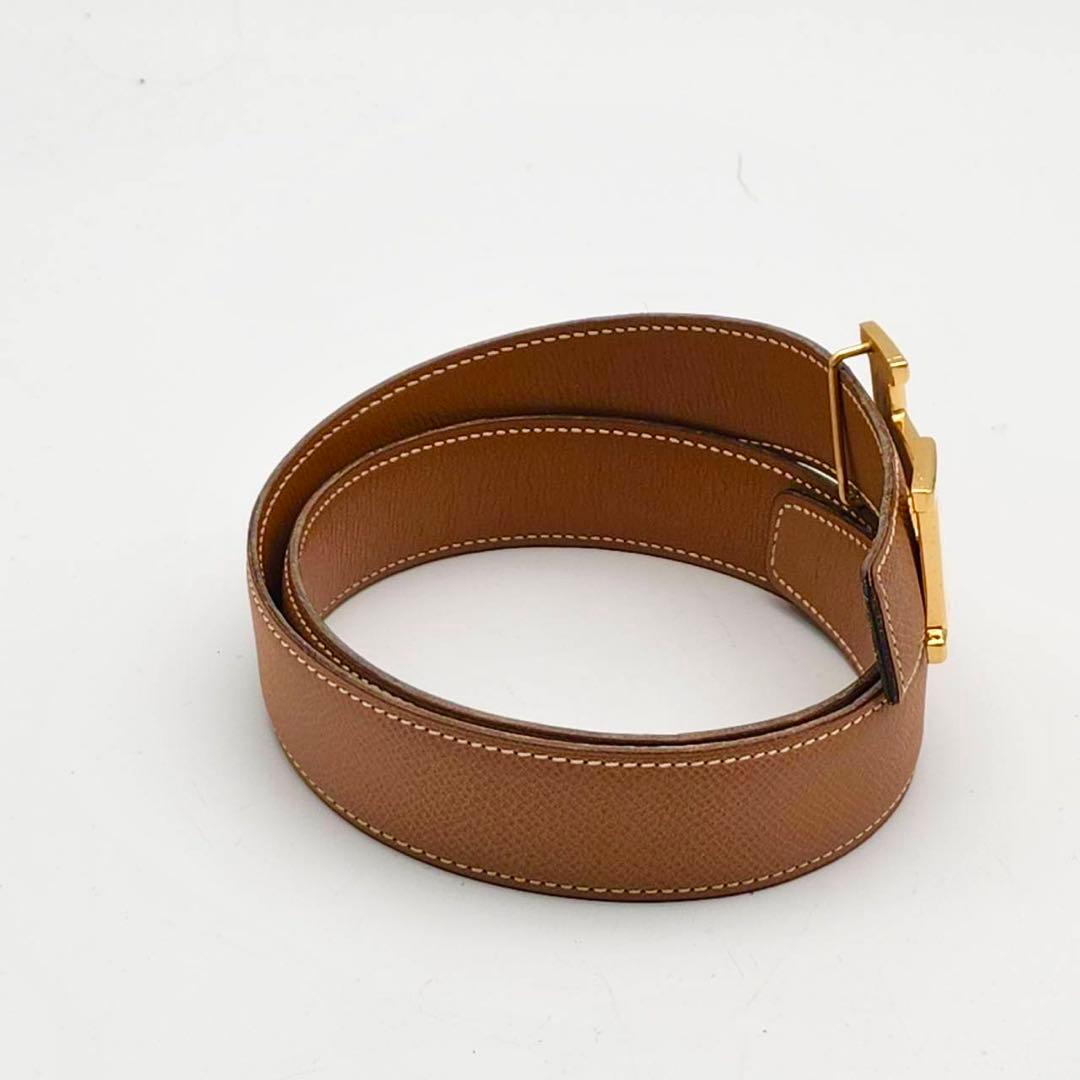 美品✨　エルメス　Hロゴ　コンスタンス　ベルト　ゴールド　キャメル　レザー