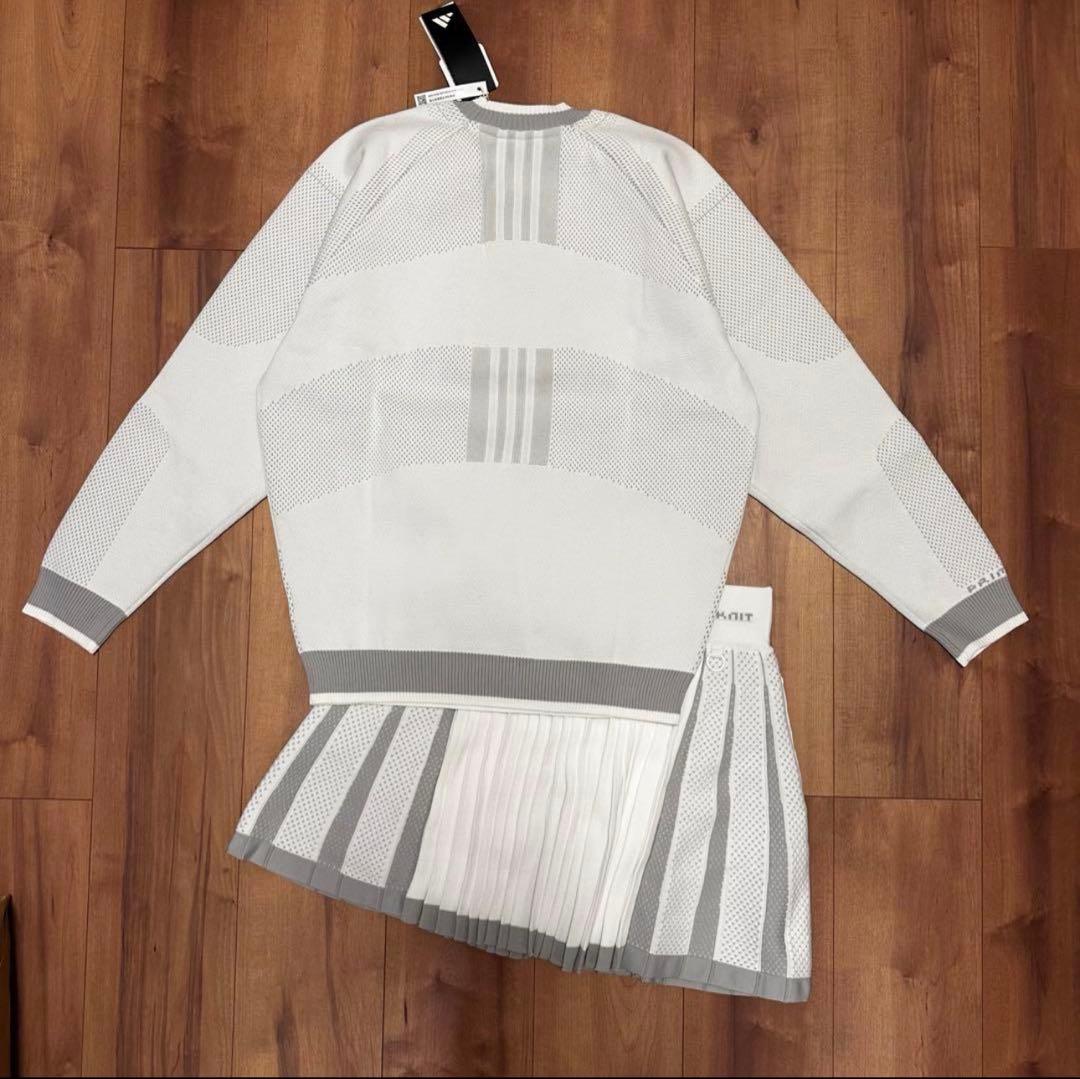 長袖セーター　オーバーサイズ　プリーツスカート　ニット　セットアップ　秋冬　新品