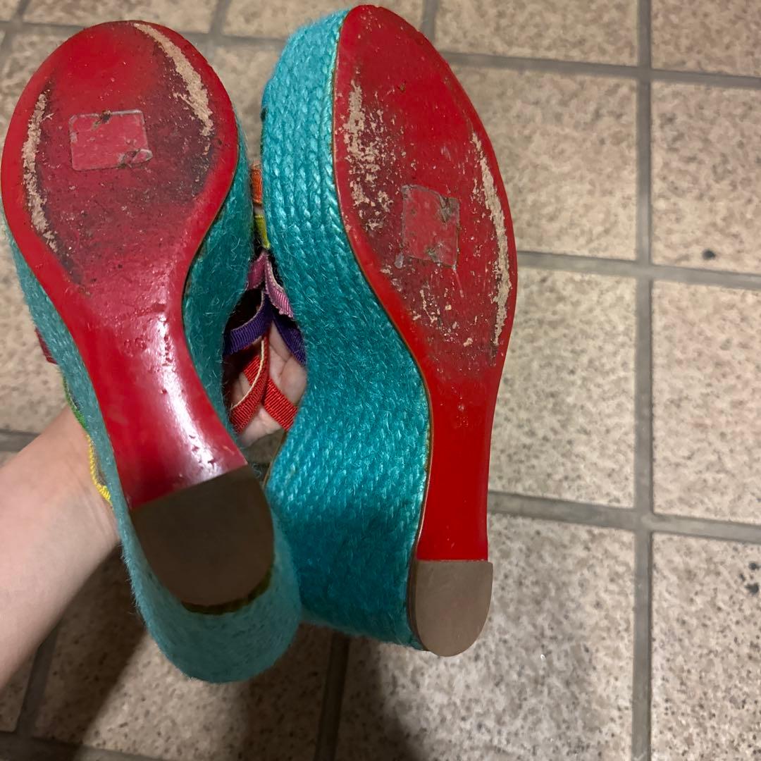 Christian Louboutin エスパドリーユ カラフル ウェッジヒール
