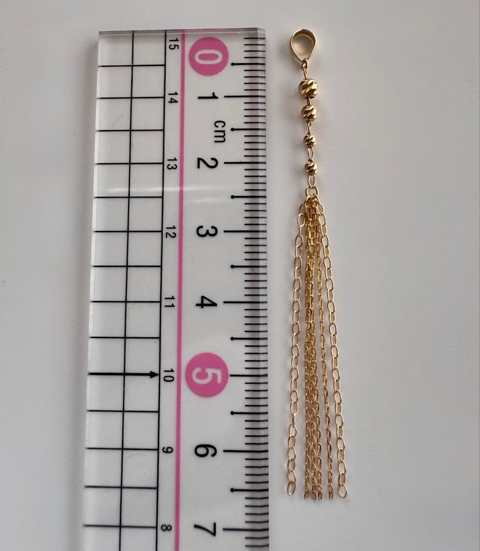 K18YG グリッタービーズ・フリンジチャーム