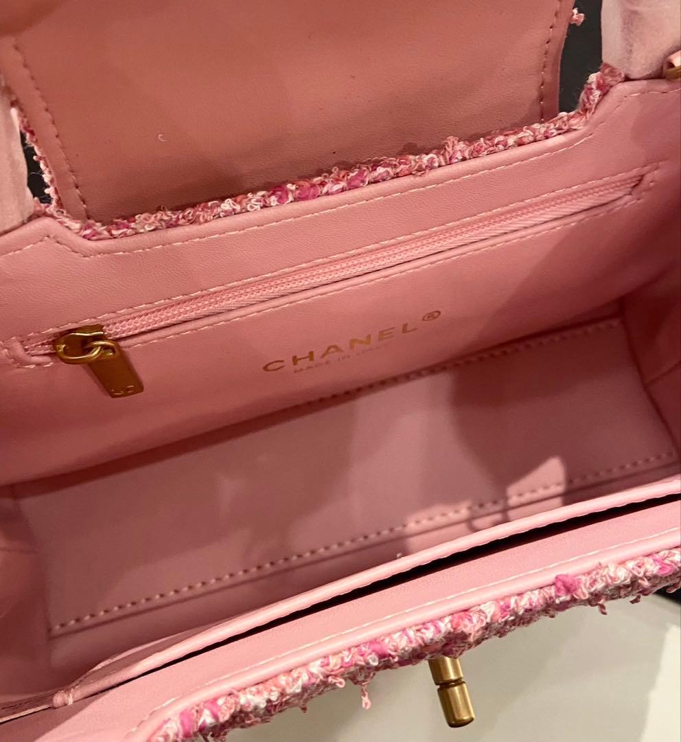 シャネル マトラッセ ツイード ハンドバッグ ピンク ノベルティ