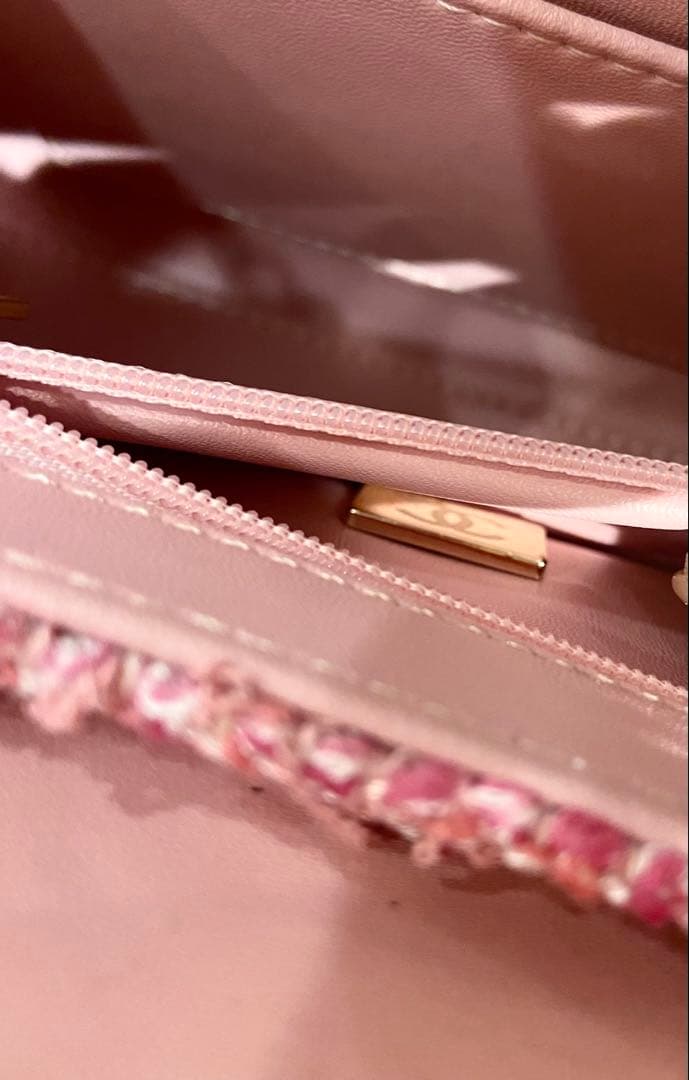 シャネル マトラッセ ツイード ハンドバッグ ピンク ノベルティ