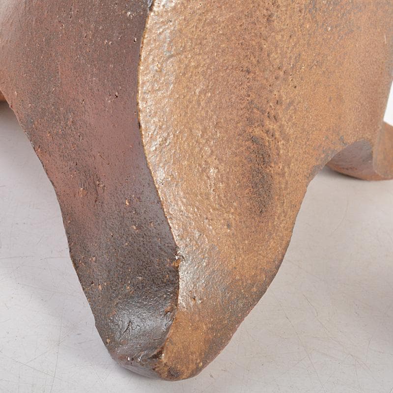 kuro　備前焼　山下譲治作　三つ足　花器　共箱　V　5517C