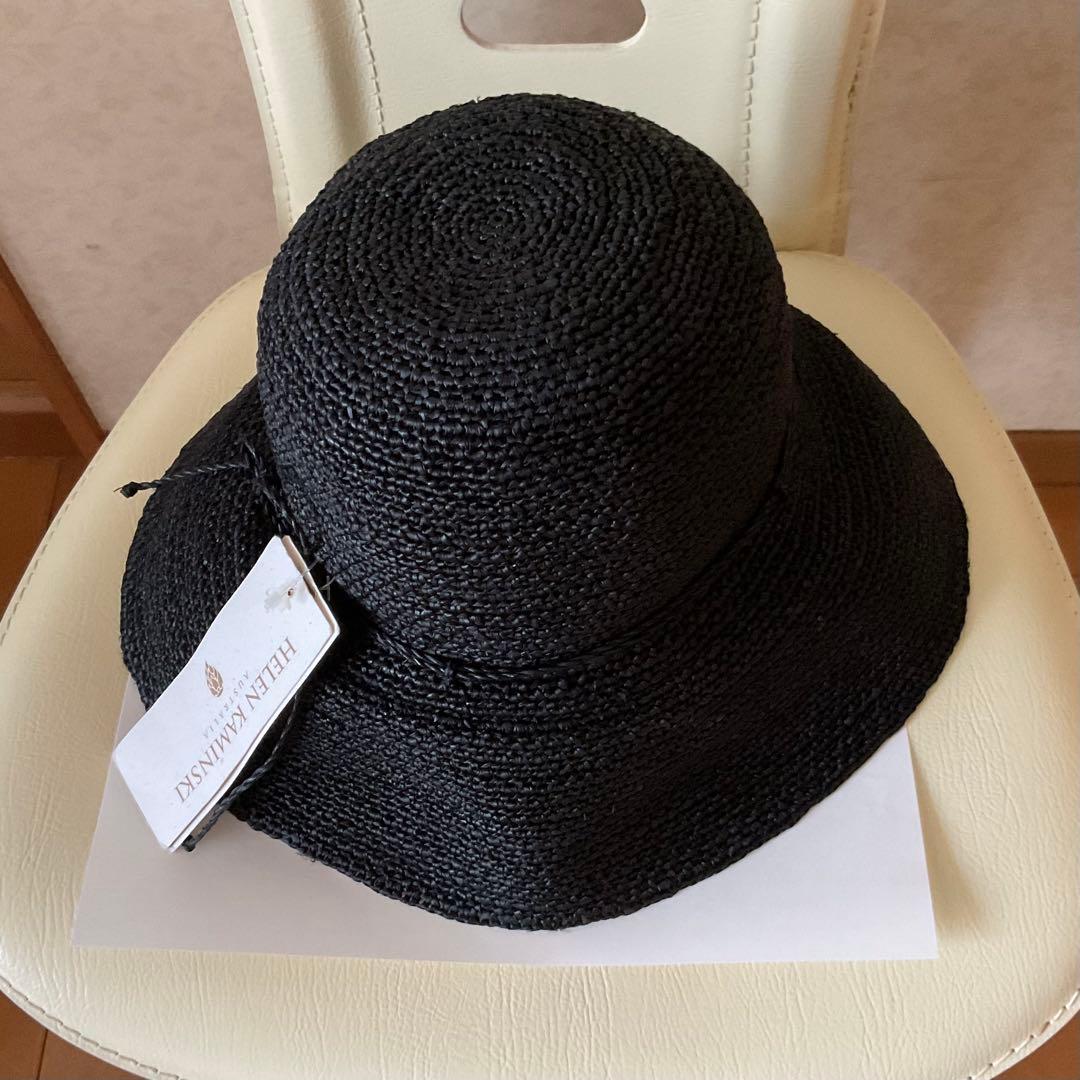 HELEN KAMINSKI ラフィアストローハット　麦わら帽子 チャコール