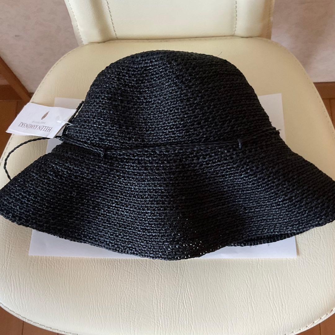 HELEN KAMINSKI ラフィアストローハット　麦わら帽子 チャコール