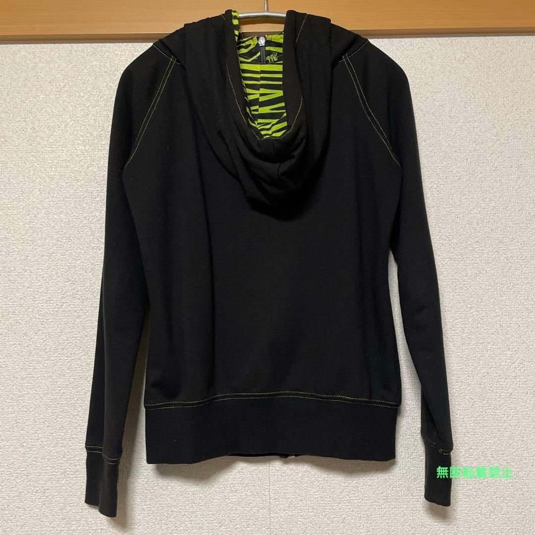 初期/希少/Abbey Dawn ブラック　ネオングリーン　ゼブラ　パーカー