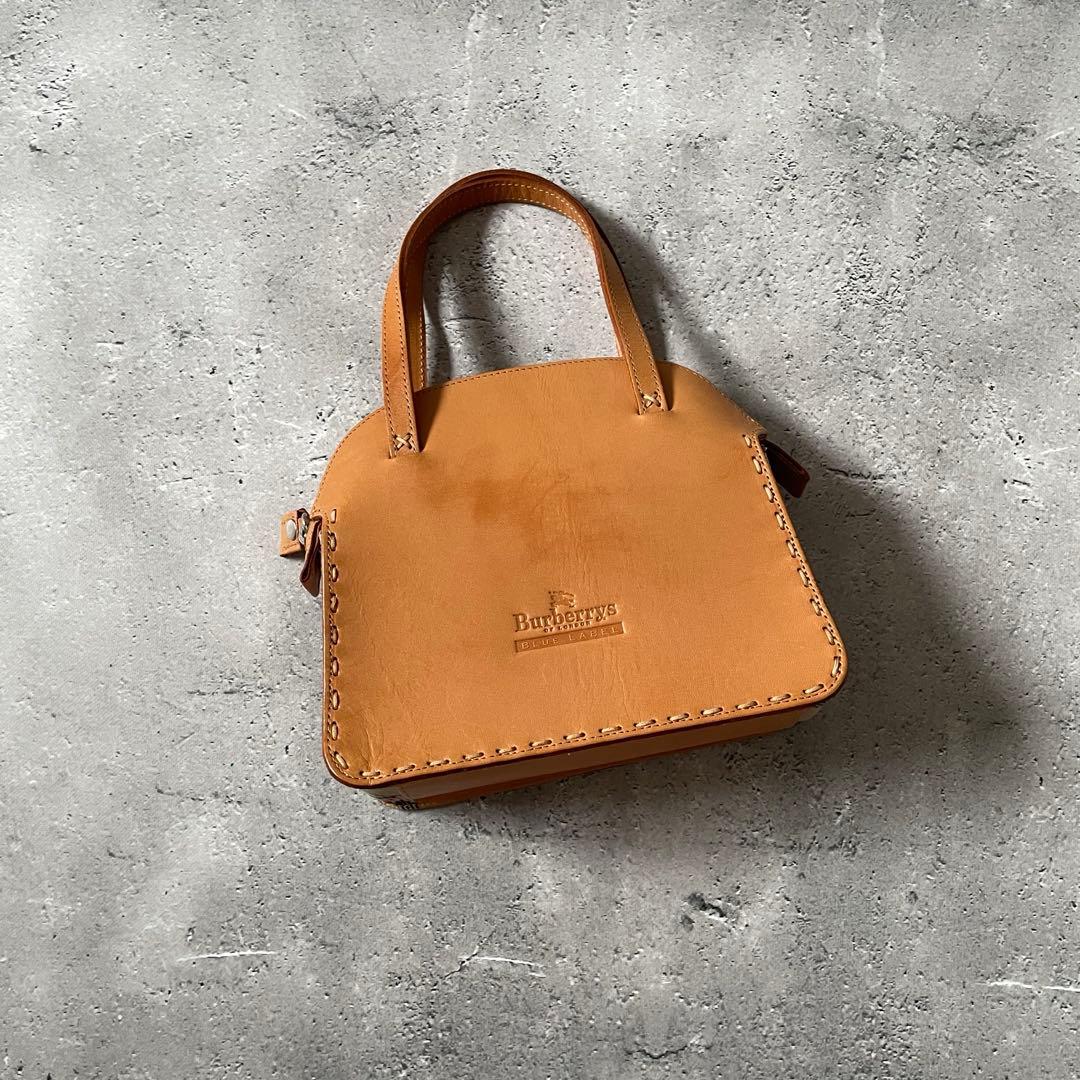 Vintage Burberry leather hand bag 型押しロゴ