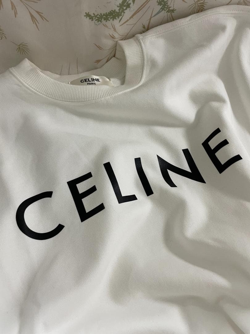 ホワイト/即発送 セリーヌ スウェット Celine 長袖