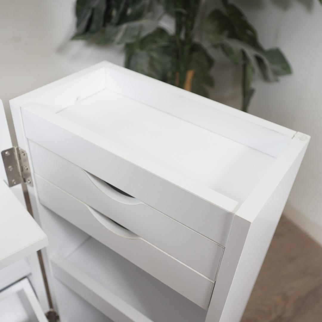 フォロー割【新品】コスメワゴン　大容量収納　ドレッサー　シンプル　北欧風