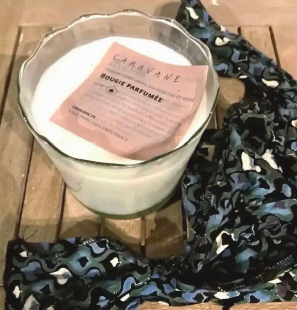パリCARAVANE 購入　キャンドル　生地カバー付き　超レア品