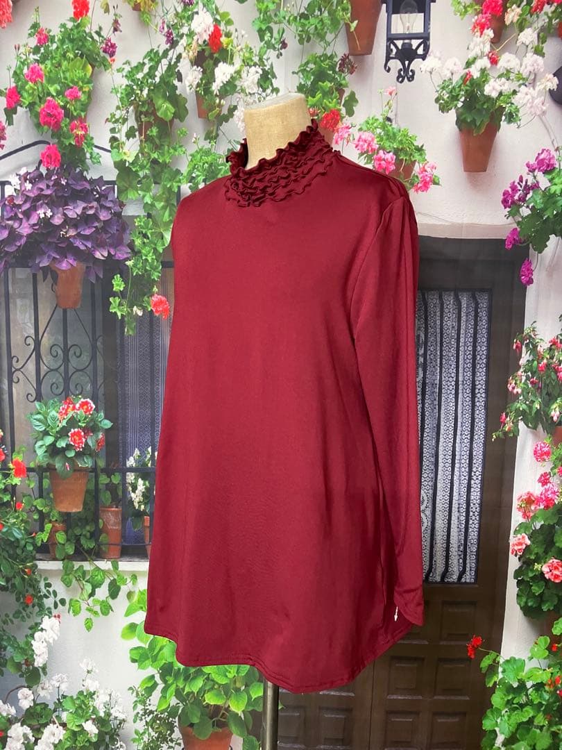 花245裏起毛AラインTU（ワイン・BK)/244かぐらやJK (CGY