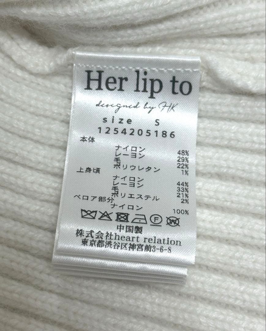 ワンピース herlipto Moor Argyle Ribbon Knit Dress