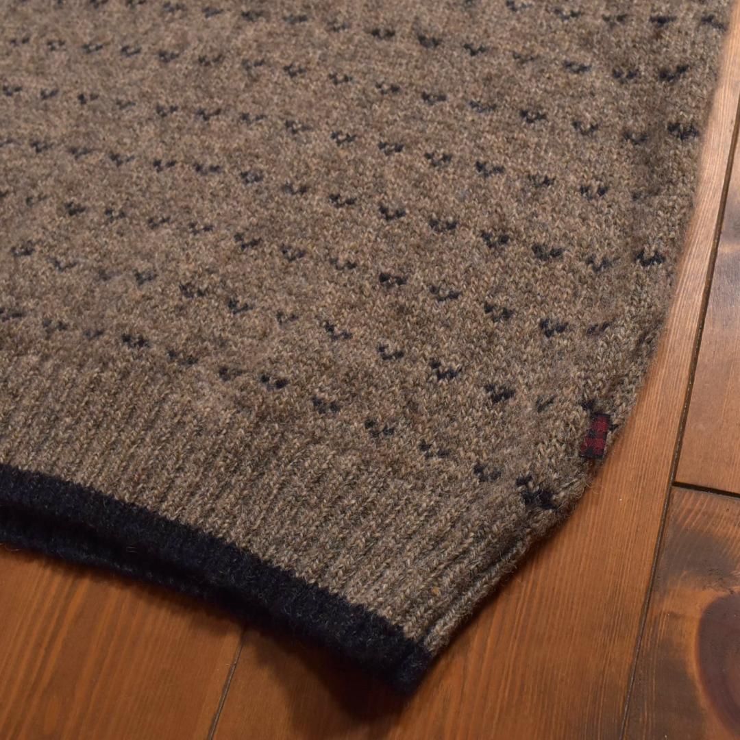 Woolrich バーズアイニットセーター クルーネック ブラウン