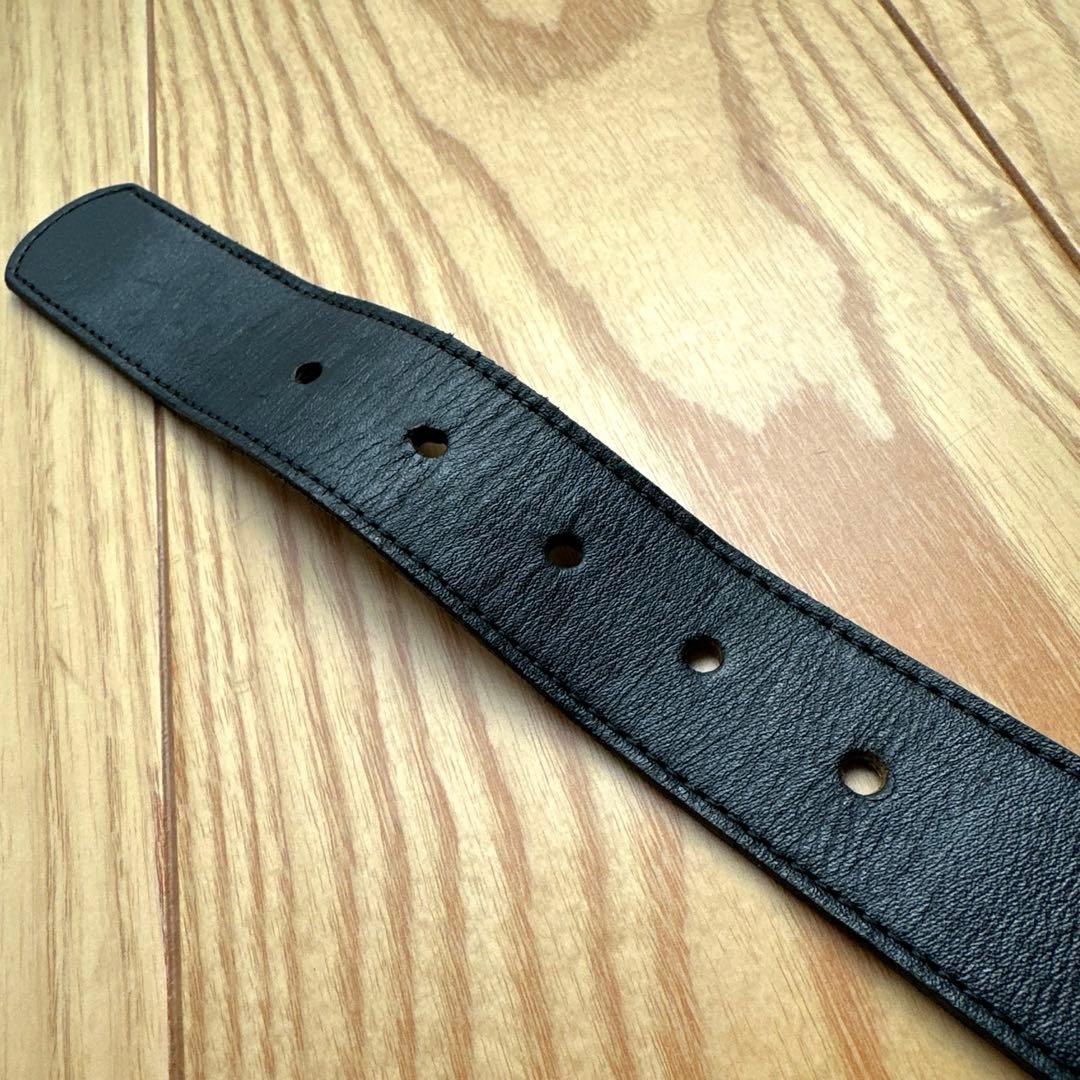 GUCCI ベルト　美品　ヴィンテージ　75 グッチ　黒　レディース　ロゴベルト