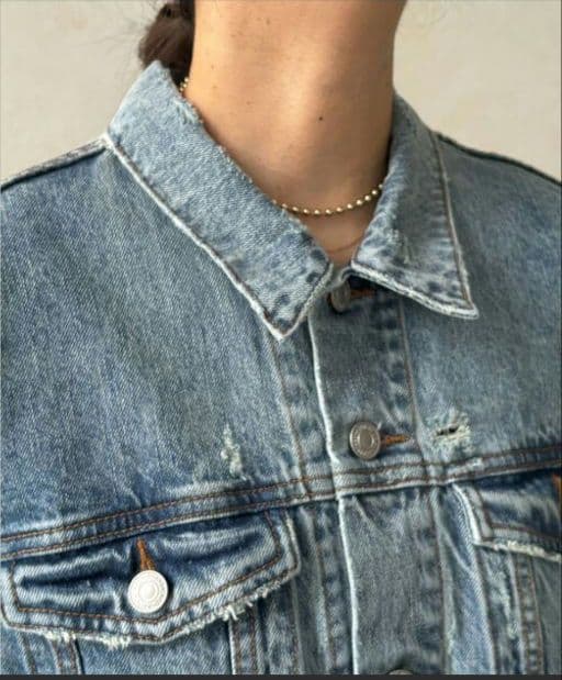 【タグ付新品】オーバーサイズ デニムジャケット ショート丈ダメージGジャン