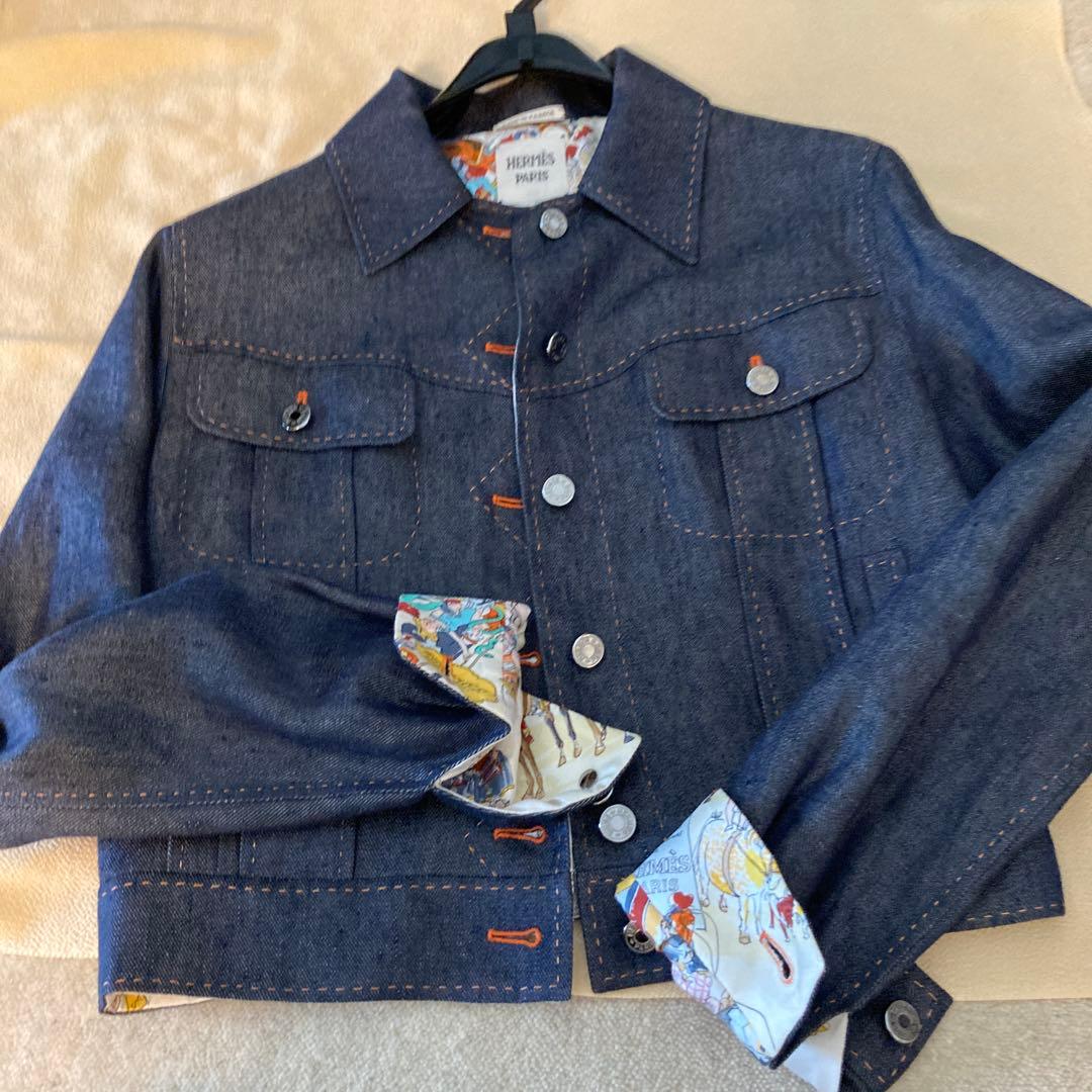 エルメス❤️セリエボタン❤️シルク・デニム❤️ジャケット　Tになります。