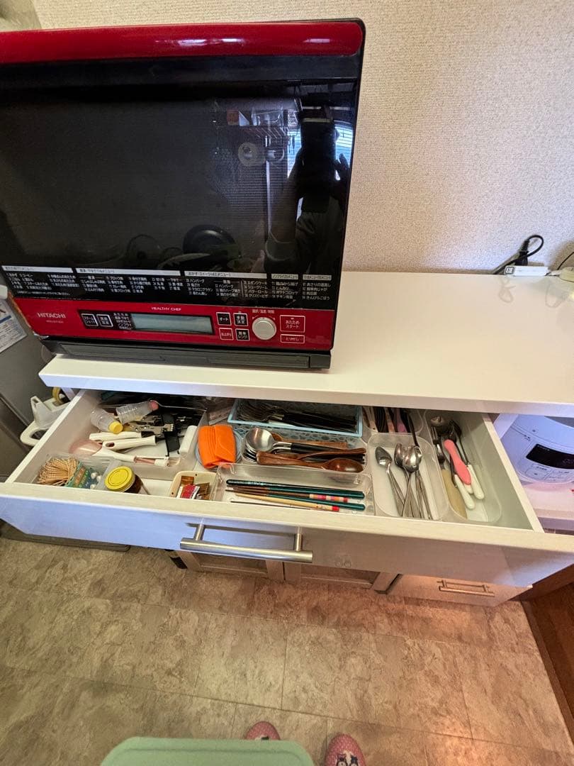 【お値段交渉歓迎】キッチンカウンター 食器棚 レンジラック キャビネット 120