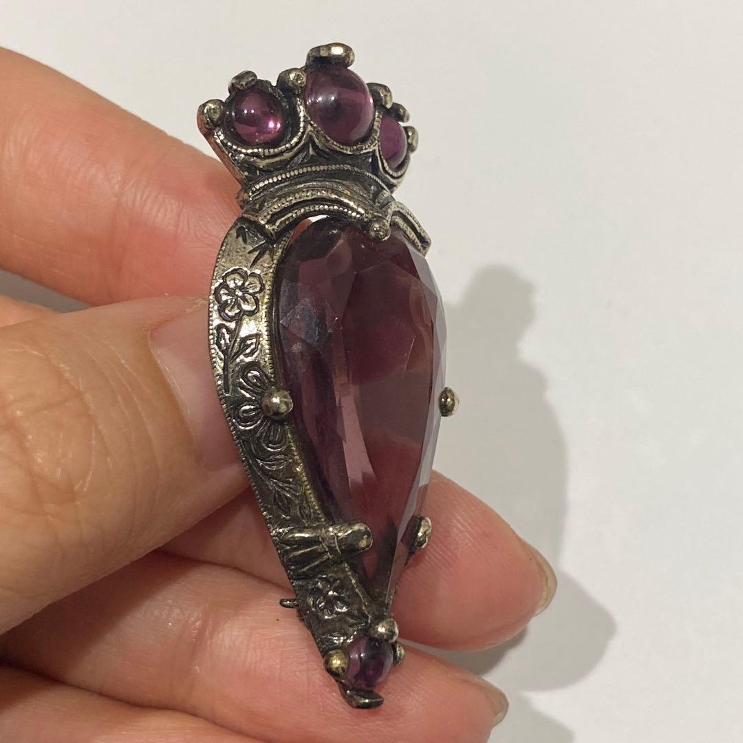 MIRACLE 英国ヴィンテージブローチ　カラーストーン