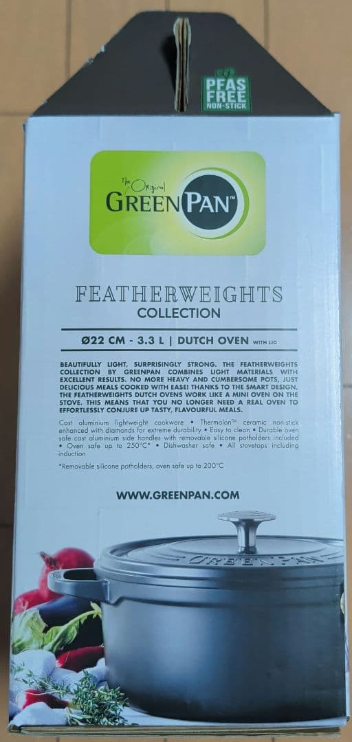 ●GreenPan●グリーンパン　ダッチオーブン 22cm 3.3L　両手鍋