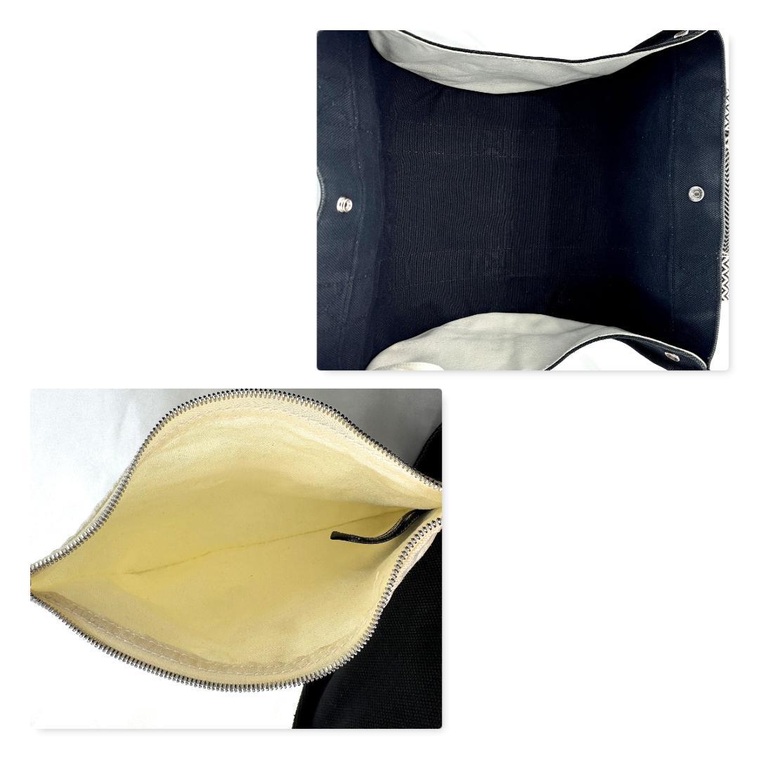 エルメス　カンヌPM　トートバッグ　キャンバス　ブラック系　【廃盤・美品】