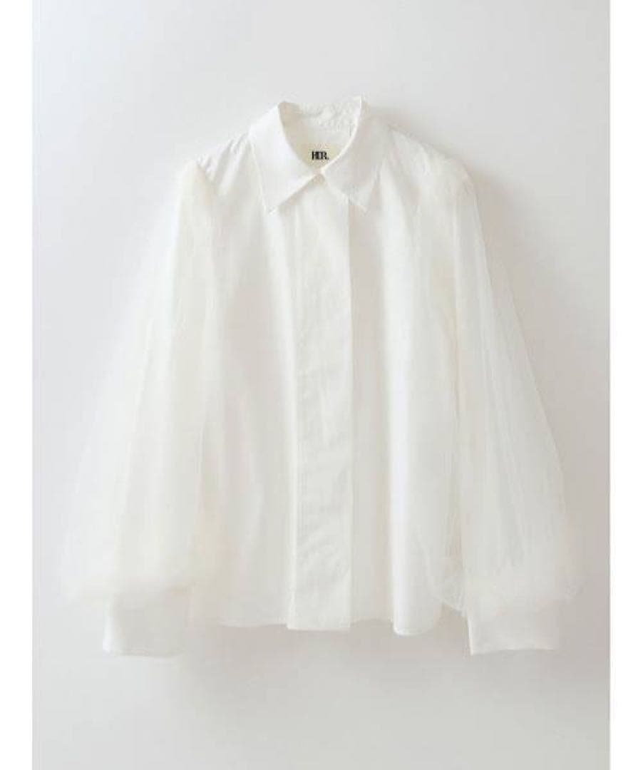 HER.（ハー） チュールドッキングブラウス