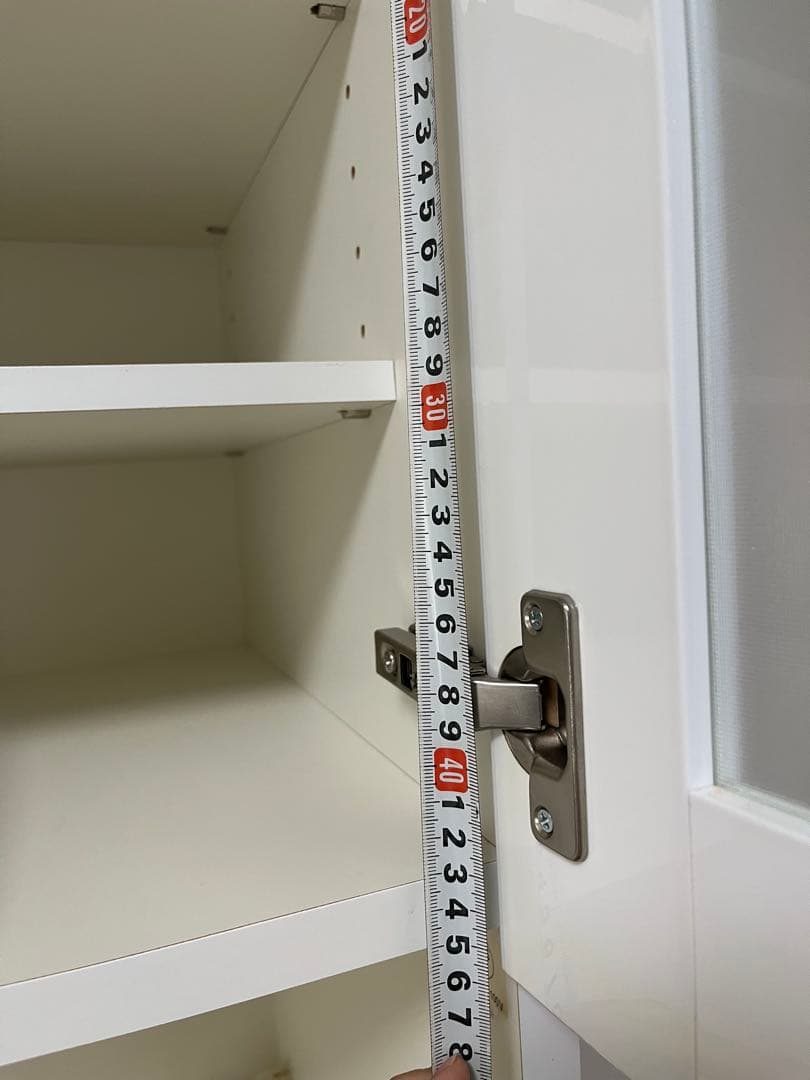 ホワイト 食器棚 ガラス扉付き