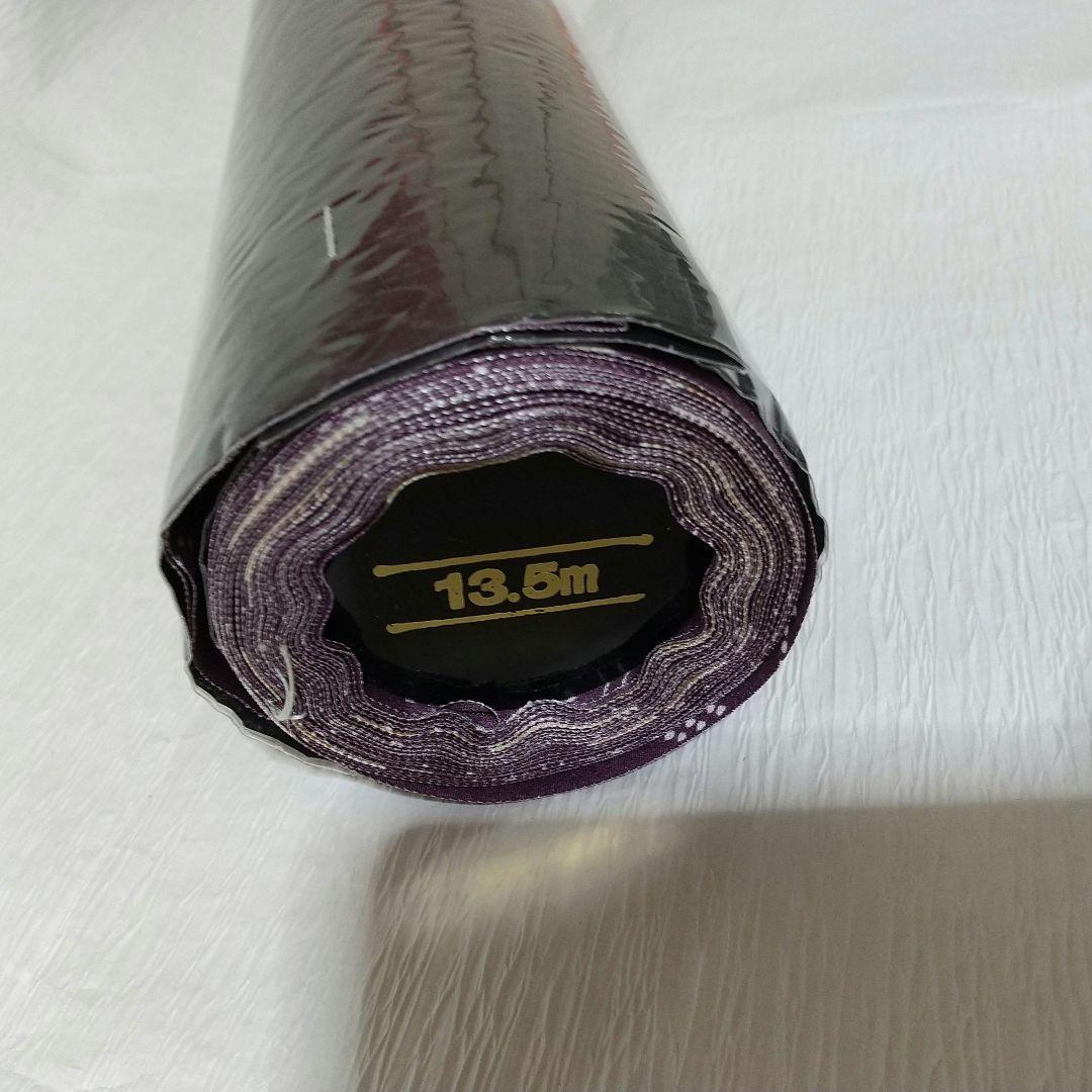 本日お値下げ 長襦袢 着尺 反物 紫色 花柄 13.5m 絹100%