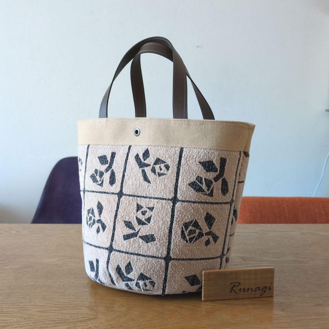 【1571 】ハンドメイド バケツバッグ＊ミナペルホネン