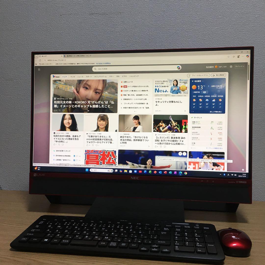NEC Win11 23.8' モニター 一体型 デスクトップPC フルセット