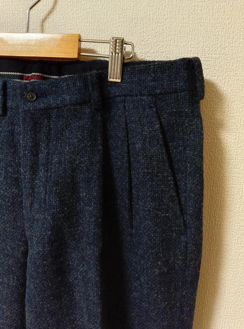 【美品】Papas Mサイズ(38) ウール混紡 ダークブルー