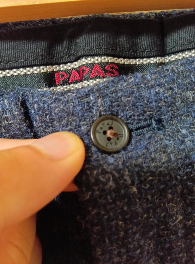 【美品】Papas Mサイズ(38) ウール混紡 ダークブルー